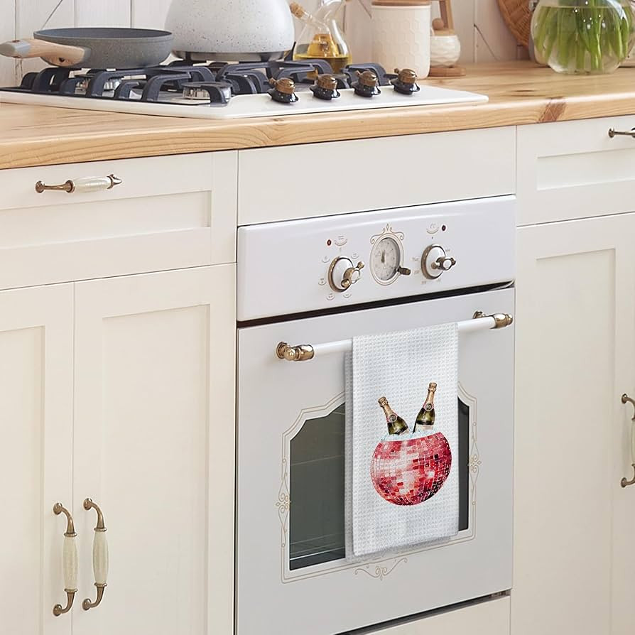 Preppy Trendy Hand Towels, Champagne Disco Ball Kitchen Towels, Retro Dish Towels Dishcloths Tea ... | Amazon (US)