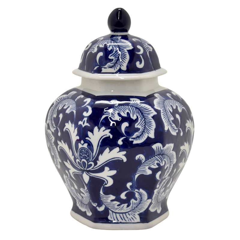 Blue Chinoiserie Ceramic Ginger Jar, 10" | At Home