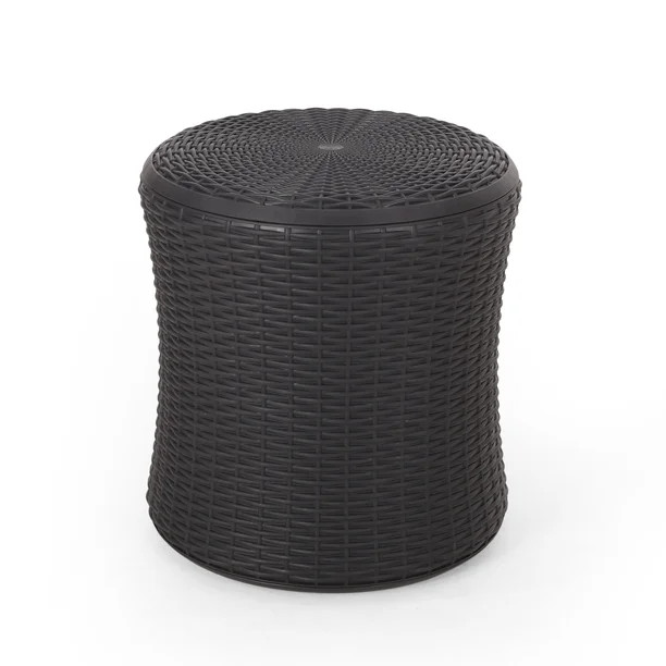 Wakely Outdoor Faux Wicker Table, Dark Gray - Walmart.com | Walmart (US)
