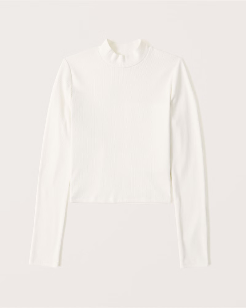 Long-Sleeve Ribbed Mockneck Top | Abercrombie & Fitch (US)