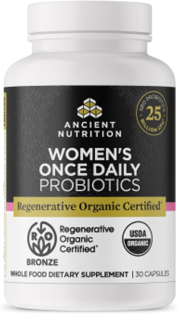 Ancient Nutrition Regenerative Organic Certified Probiotics for Women, Probiotics Women’s Once ... | Amazon (US)