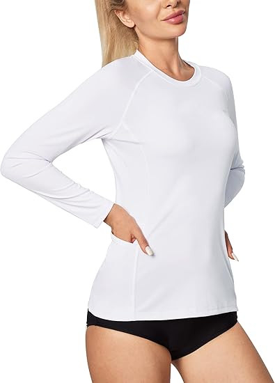 IUGA Rash Guard for Women UPF 50+ SPF UV Protection Long Sleeve Workout Tops with Pockets Dry Fit... | Amazon (US)
