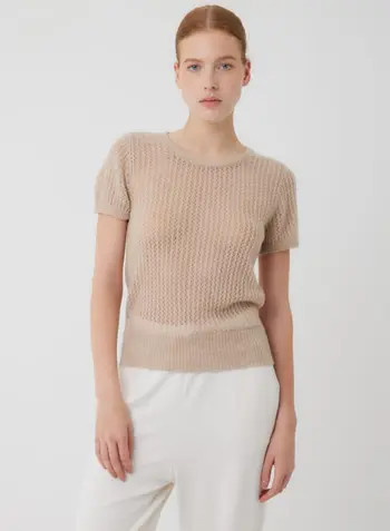 Majestic Filatures Cashmere Silk Mesh Short Sleeve Crewneck | Nordstrom | Nordstrom