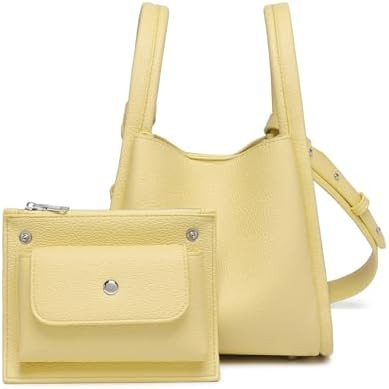 PU Leather Tote Bag Slouchy Handbag with Zipper Stylish for Women's | Amazon (US)