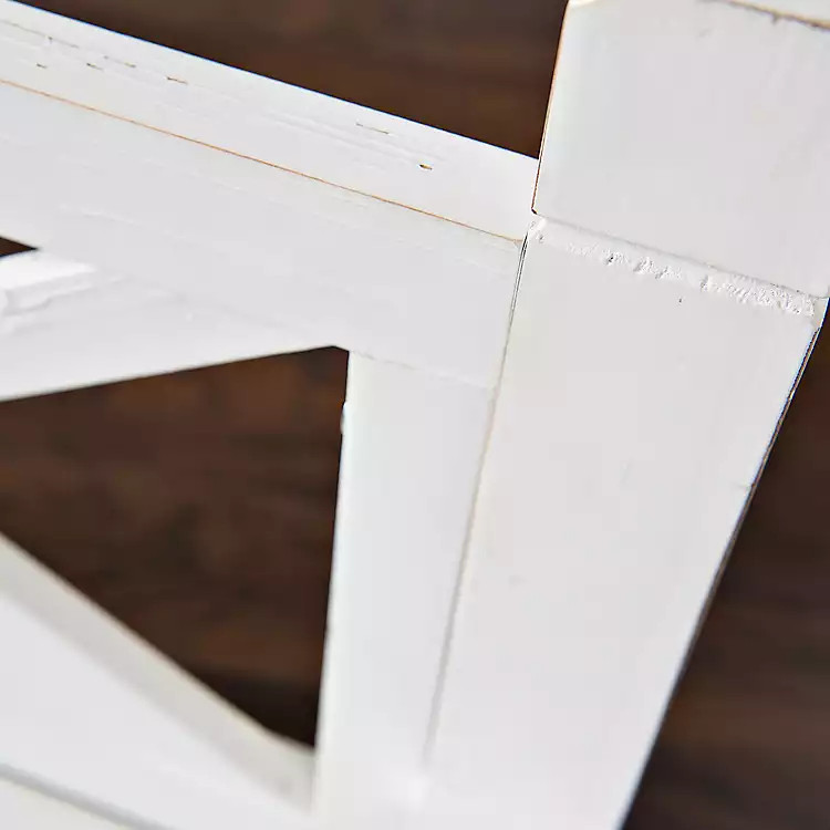 Ivory Farmhouse X-Back Wood Bench | Kirkland's Home