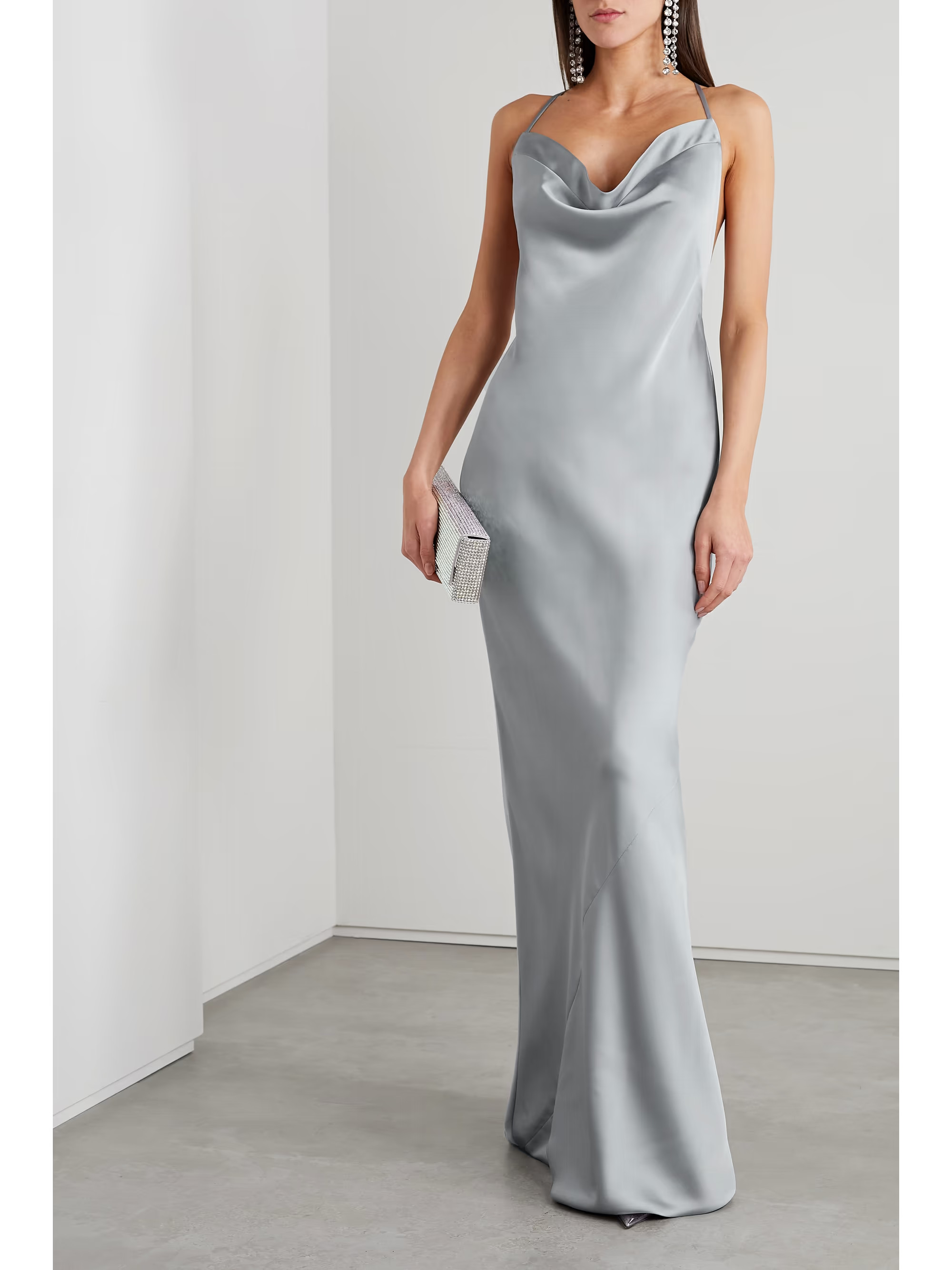Open-back draped satin gown | NET-A-PORTER (US)