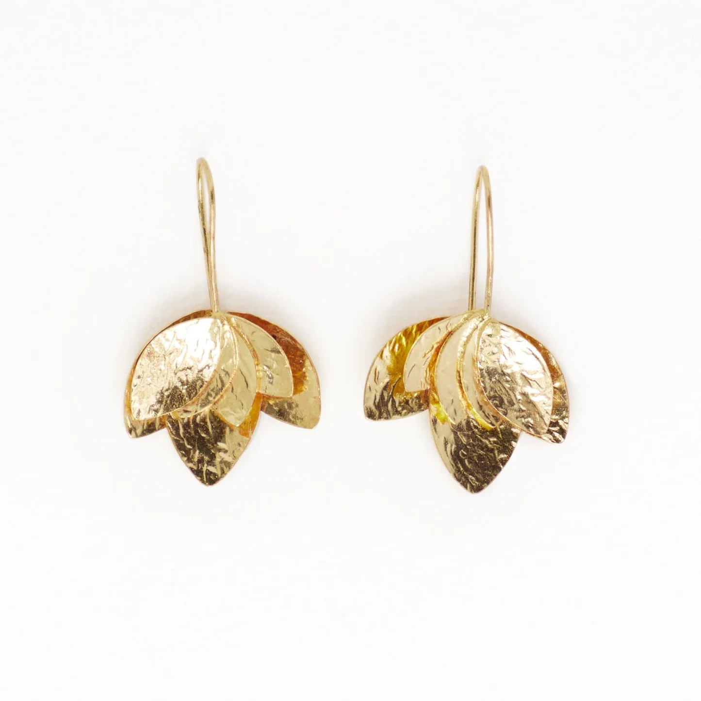 Sasha Layered Flower Threader Earrings Brass | INK+ALLOY
