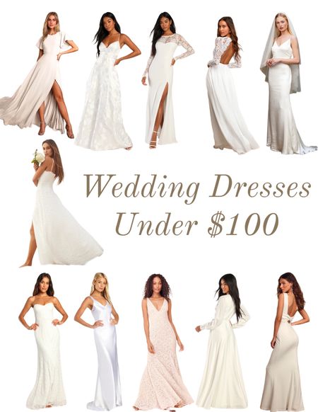 Wedding dresses under $100!!! Beach wedding dresses. Boho wedding dresses.

#LTKunder100 #LTKwedding #LTKSeasonal