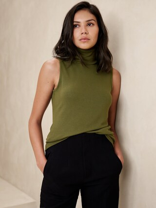 Soft Luxe Turtleneck Tank | Banana Republic Factory