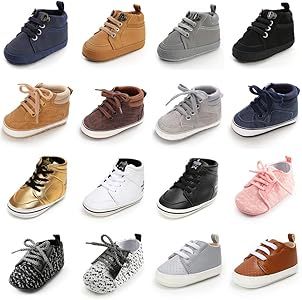 SOFMUO Baby Boys High-Top Ankle Sneakers Infant Slippers Anti-Slip Soft Sole Toddlers First Walke... | Amazon (US)