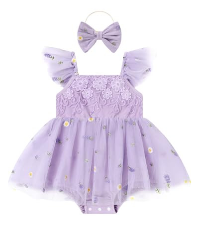 Amazon.com: Coedody Baby Girl Dress Tulle Tutu Romper Cothes Summer Ruffe Sleeveless Infant Fairy... | Amazon (US)