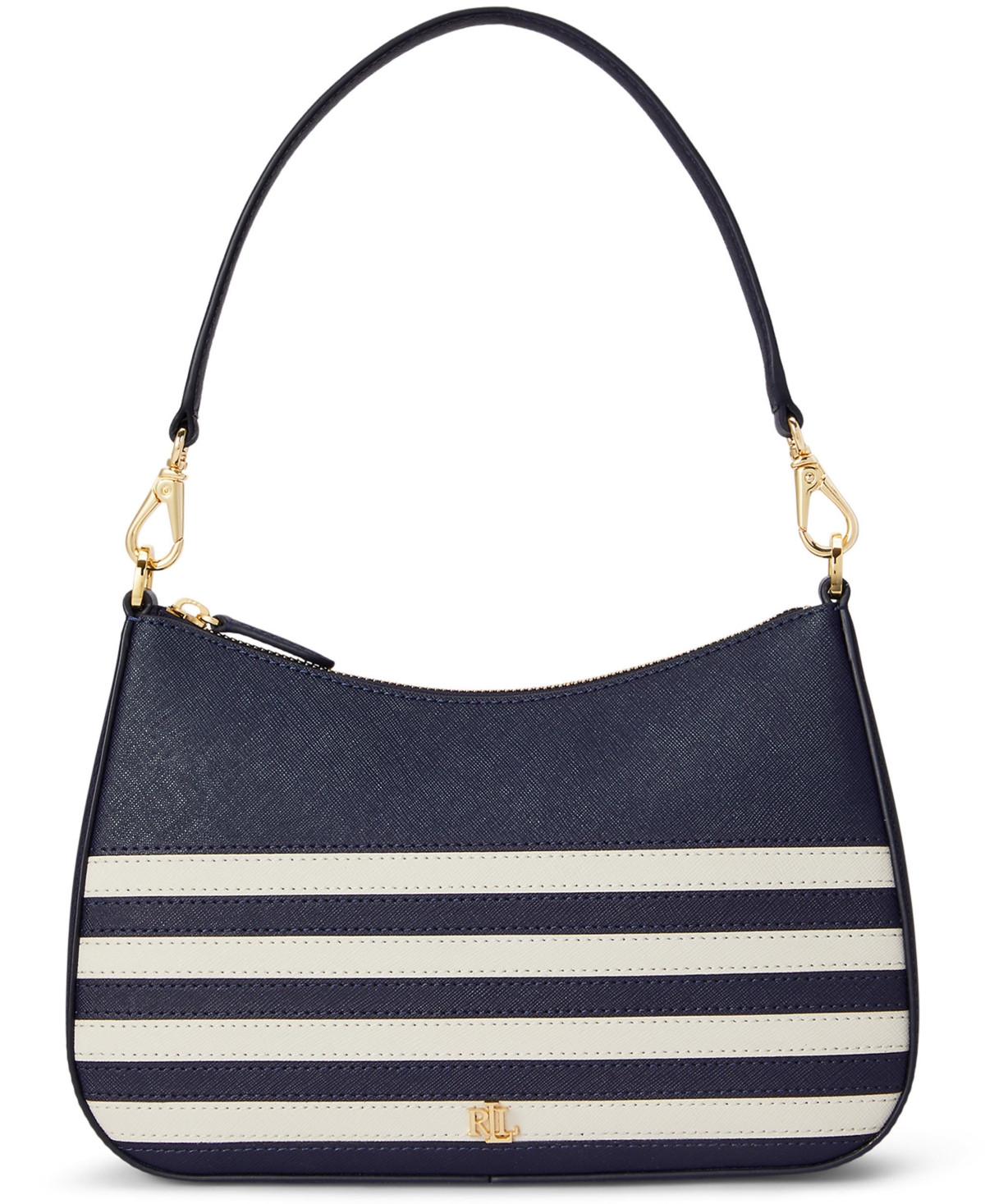 Lauren Ralph Lauren Danni Small Shoulder Bag - Refined Navy/Soft White | Macy's