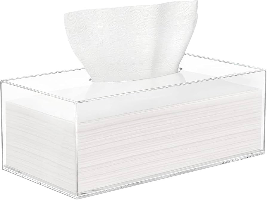 HBlife Tissue Dispenser Box Cover Rectangular Clear Acrylic Mask Case Holder with Magnetic Bottom... | Amazon (US)