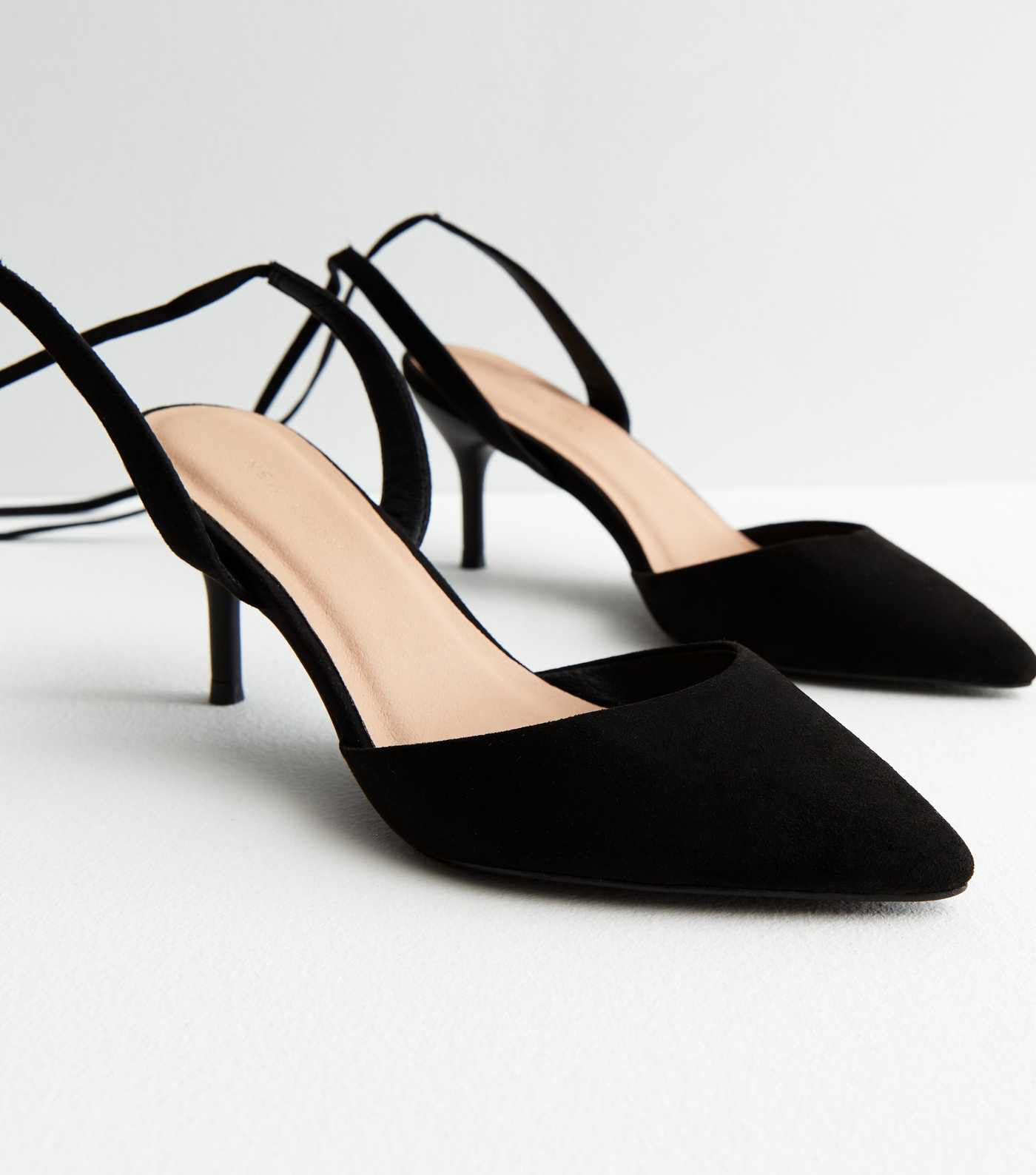Black Suedette Ankle Tie Pointed Stiletto Heel Court Shoes
						
						Add to Saved Items
						... | New Look (UK)