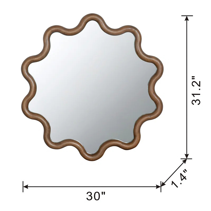 Bungalow Rose Xaela Solid + Manufactured Wood Wavy Mirror | Wayfair | Wayfair North America