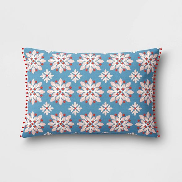 Holiday Embroidered Snowflake Pattern Square Throw Pillow - Opalhouse™ | Target