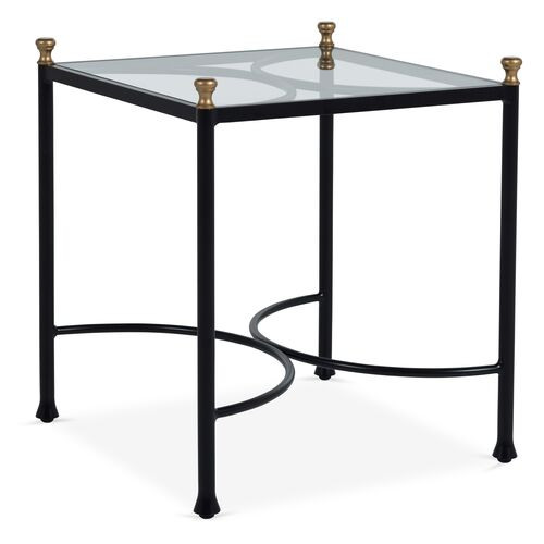Frances Side Table, Black/Antiqued Gold | One Kings Lane