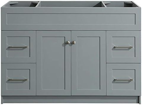 ARIEL 48" Inch Single Vanity Base Cabinet in Grey with 2 Soft Closing Doors and 4 full Extension ... | Amazon (US)