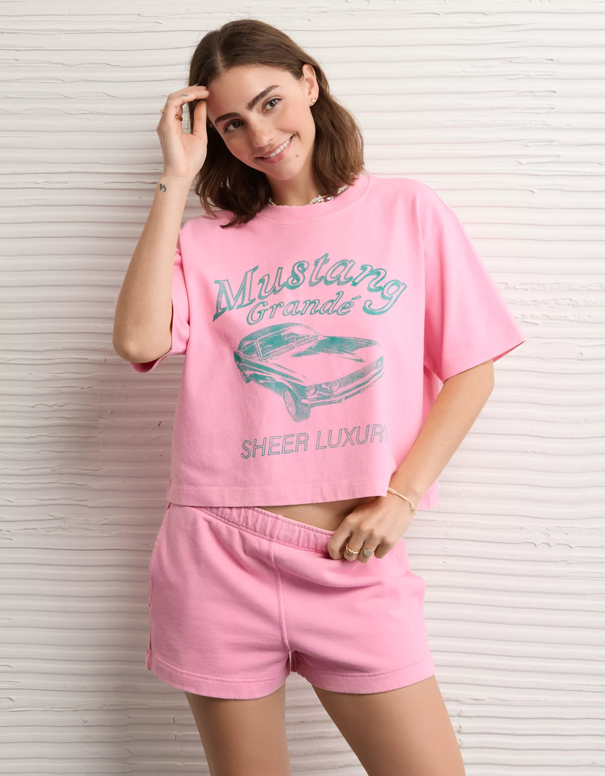 AE High-Waisted Fleece Short | American Eagle Outfitters (US & CA)