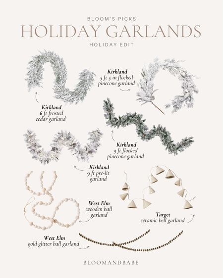 Holiday garlands / Christmas Garlands / Holiday Decor / Holiday Greenery / Christmas Greenery / Faux Greenery / Seasonal Decor / frosted garlands / White Christmas / Ceramic garlands / beaded garlands

#LTKhome #LTKHoliday #LTKSeasonal