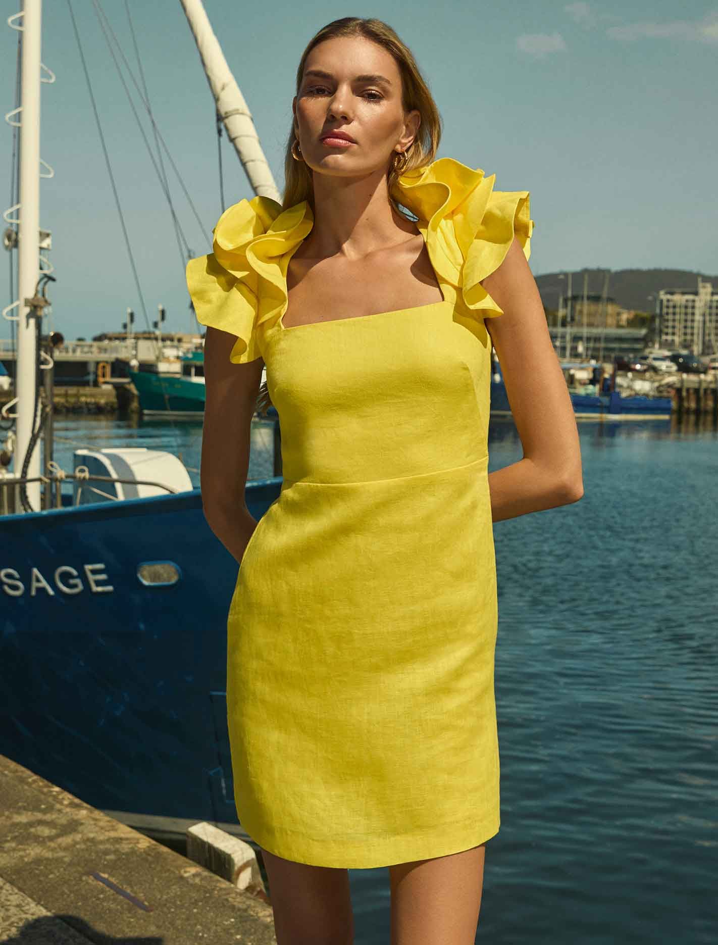 Mackenzie Ruffle-Sleeve Mini Dress | Ever New (CA)