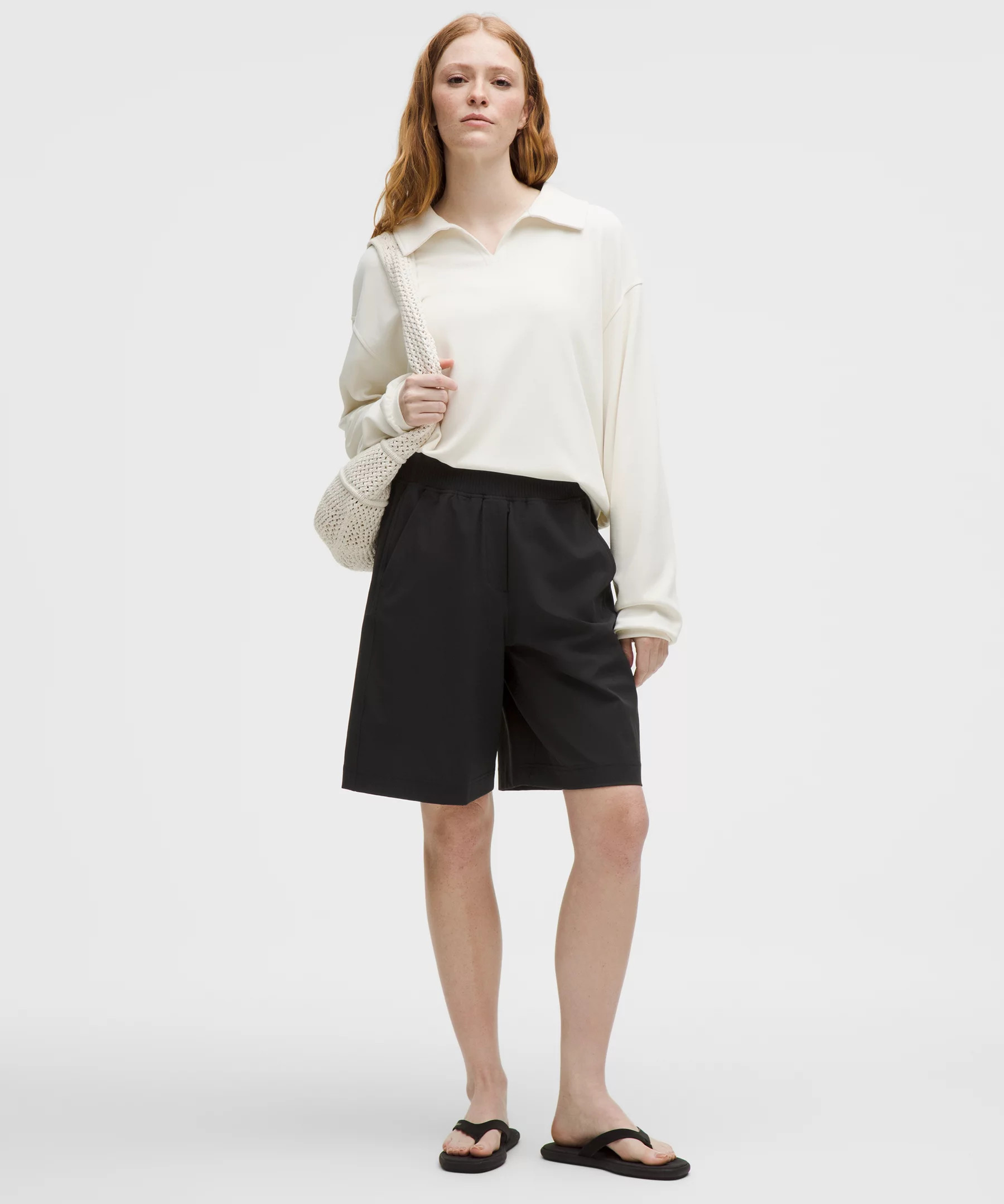 Stretch Woven Ruffle-Waist High-Rise Short 9" | Lululemon (US)