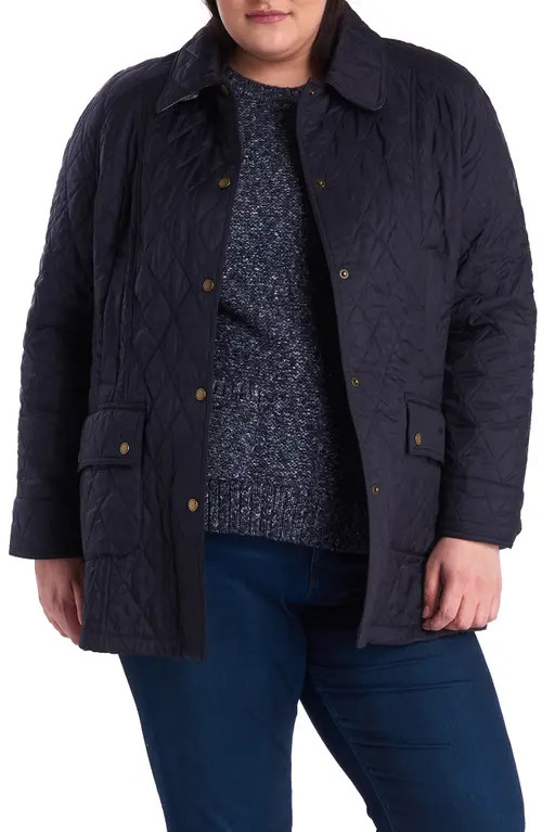 Barbour Beadnell Summer Quilted Jacket in Navy at Nordstrom, Size 3X | Nordstrom