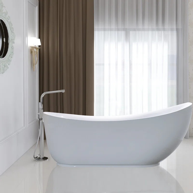 VA6512-L 71'' x 35'' Freestanding Soaking Acrylic Bathtub | Wayfair North America