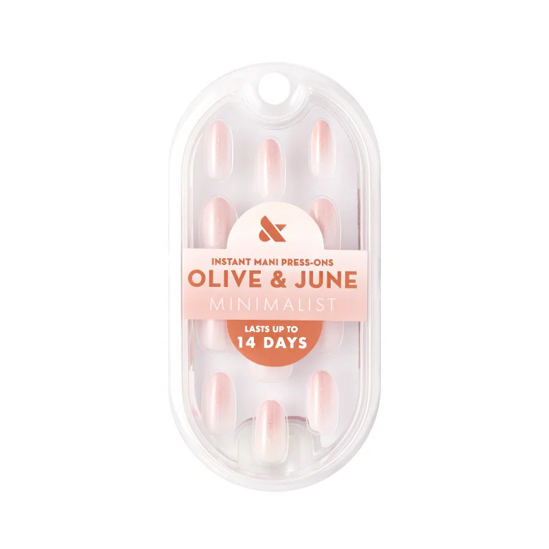 Olive & June Instant Mani Minimalist Medium Oval Press-On Nails, Rose Gradient Shimmer, 42 Pieces | Walmart (US)