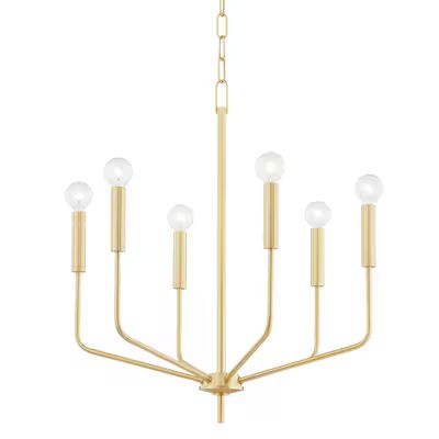 Mitzi by Hudson Valley Lighting Bailey 6-Light Aged Brass Transitional Chandelier | Lowe's