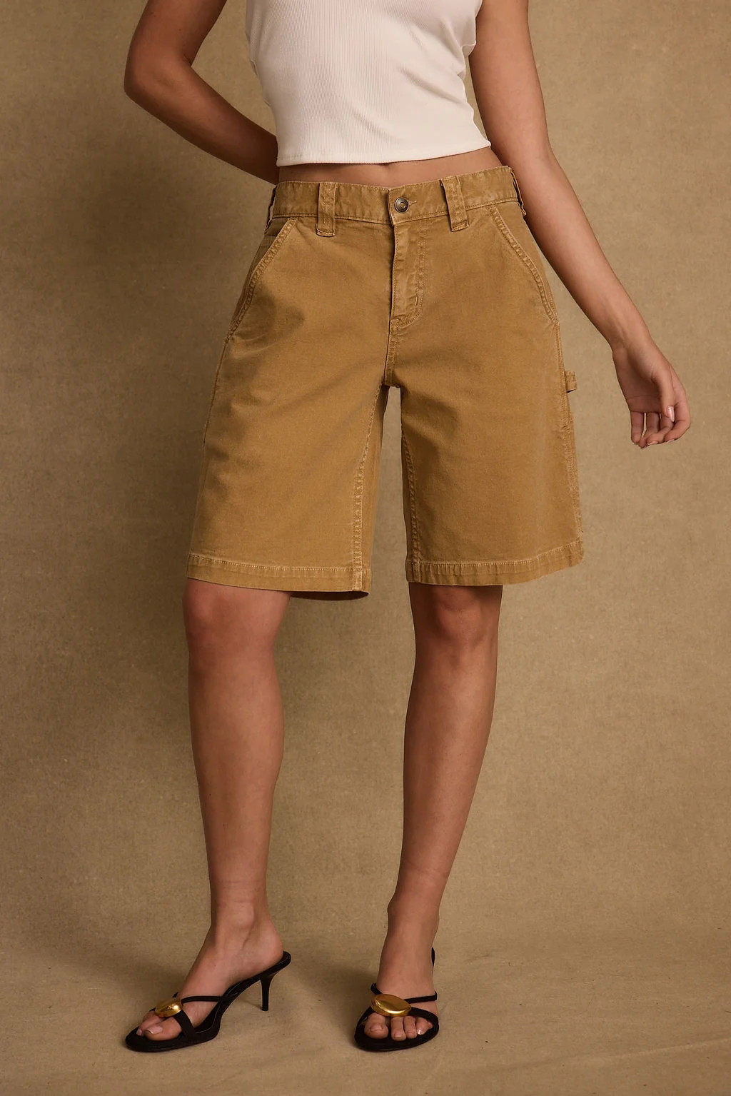 Parker Khaki Low Rise Cargo Short | 12th Tribe