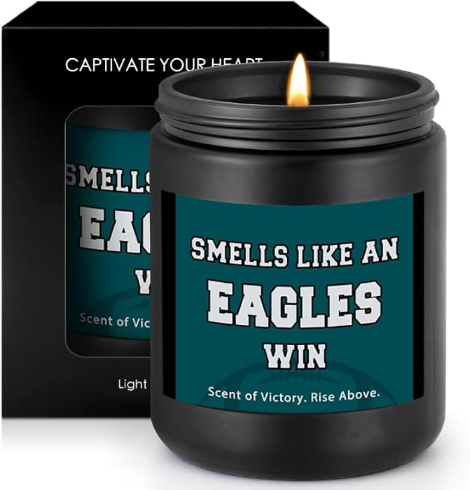 Smells Like A Eagles Win Scented Candle Football Themed Merch Fan Shop Men Women Sport Stuff Gear... | Amazon (US)