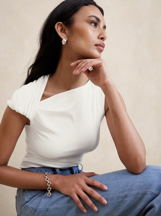 Twisted One-Shoulder Full-Back Bodysuit | Banana Republic (US)