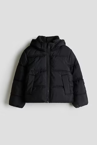 H & M - Hooded Puffer Jacket - Black | H&M (US + CA)