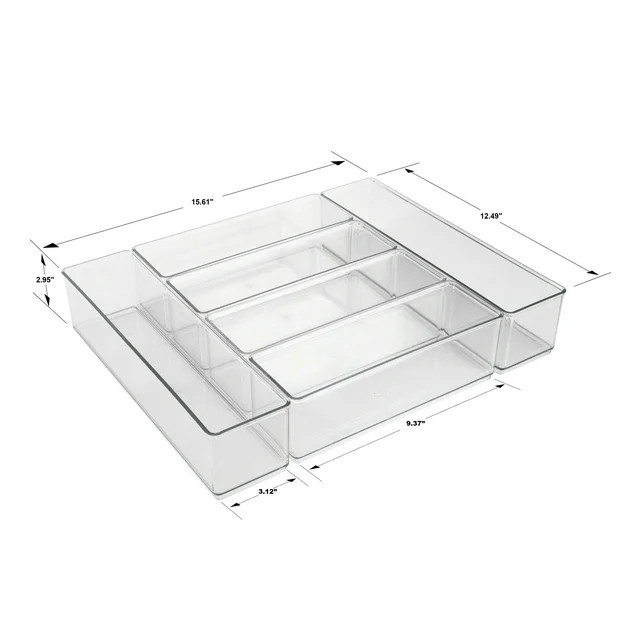 The Home Edit 6-Piece Clear Plastic Kitchen Drawer Edit Storage System | Walmart (US)