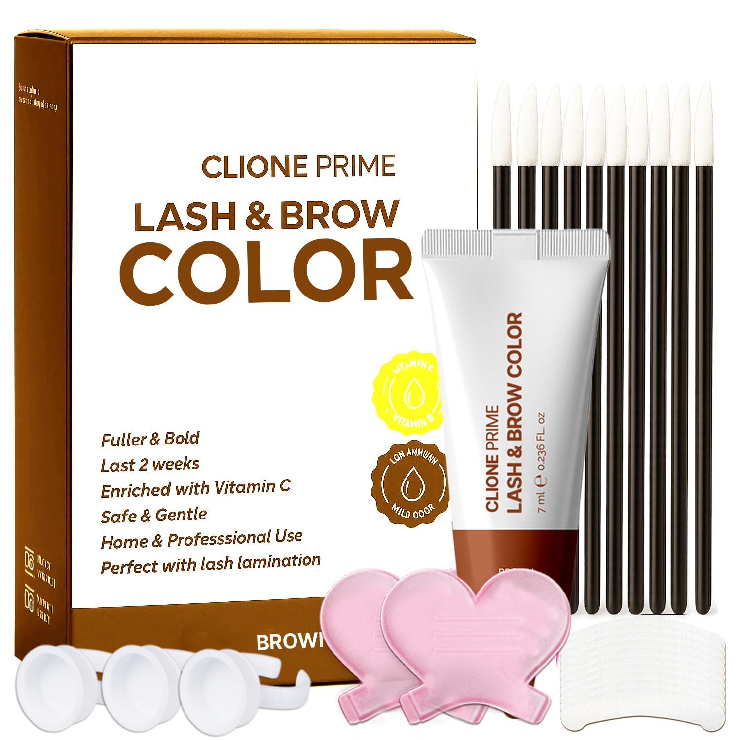 Korean Eye Brow Color Kit - Eye Lash Color Kit Brow Color for Eyebrows Lash Color Brown | Amazon (US)