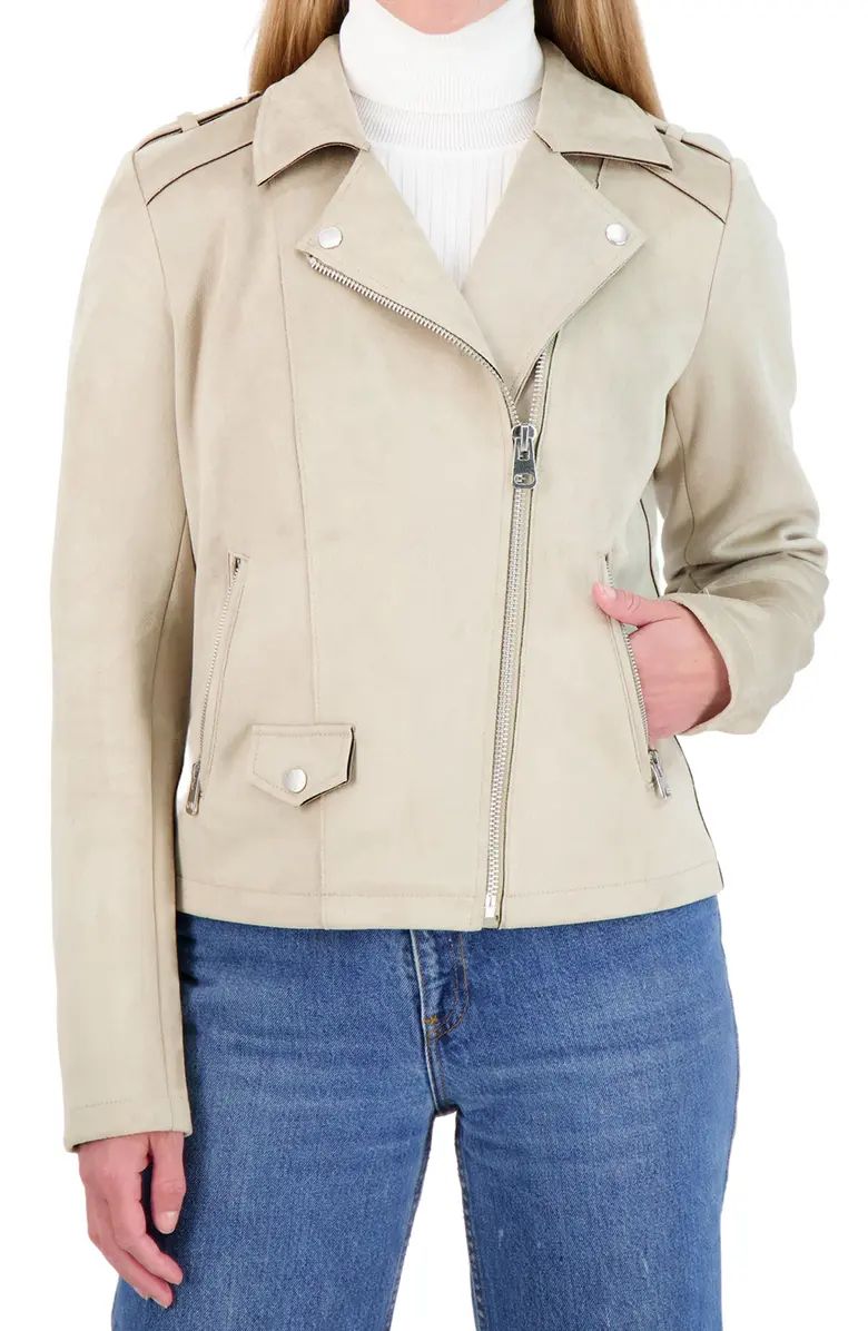 Bonded Faux Suede Moto Jacket | Nordstrom Rack