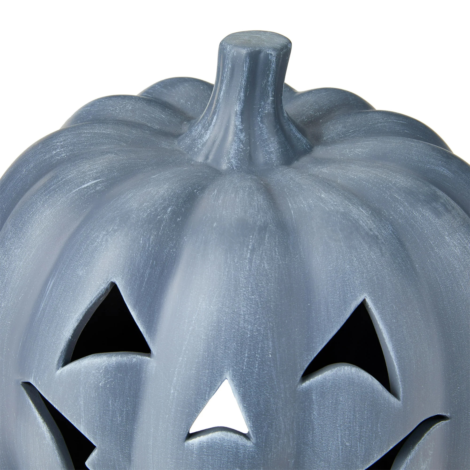 Clay Jack-o'-Lantern Tabletop Fall Halloween Decor, Gray, 9", by Way To Celebrate | Walmart (US)