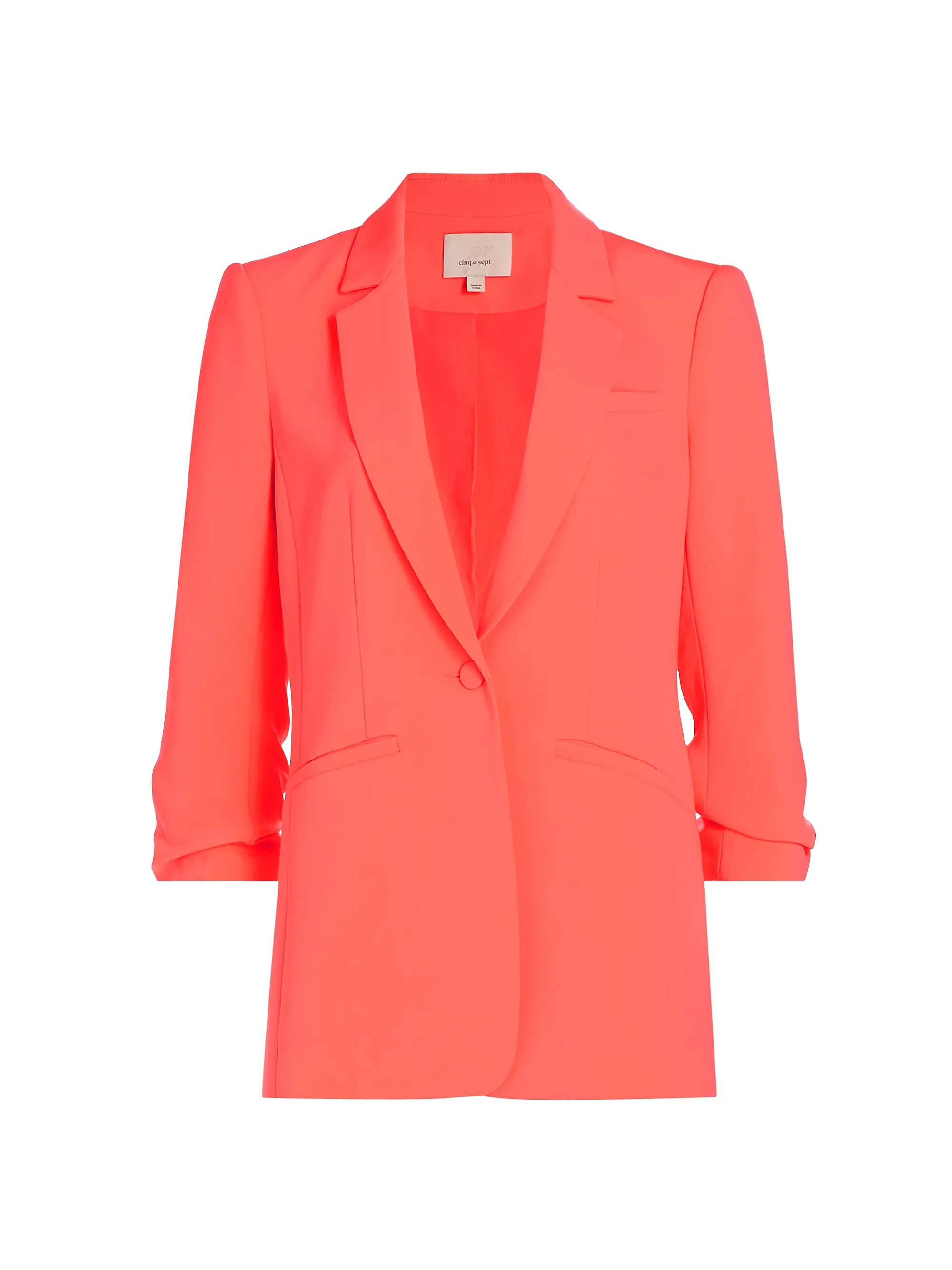 Shop Cinq à Sept Khloe Crepe Ruched Blazer | Saks Fifth Avenue | Saks Fifth Avenue