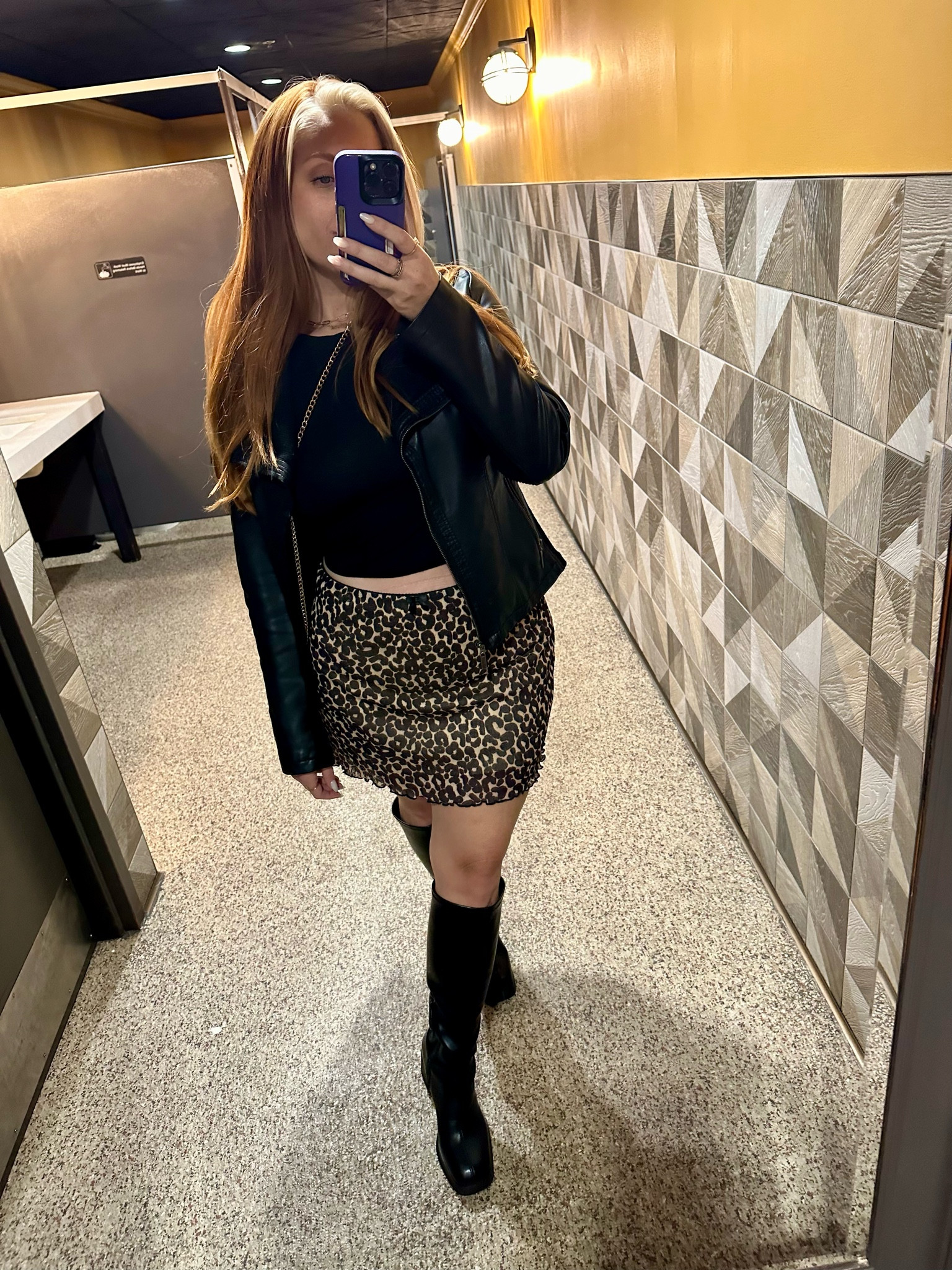 such a fun and affordable leopard skirt! 
boots are comfy & wide calf friendly! 
both from wild fable :)

#LTKMidsize #LTKFindsUnder50