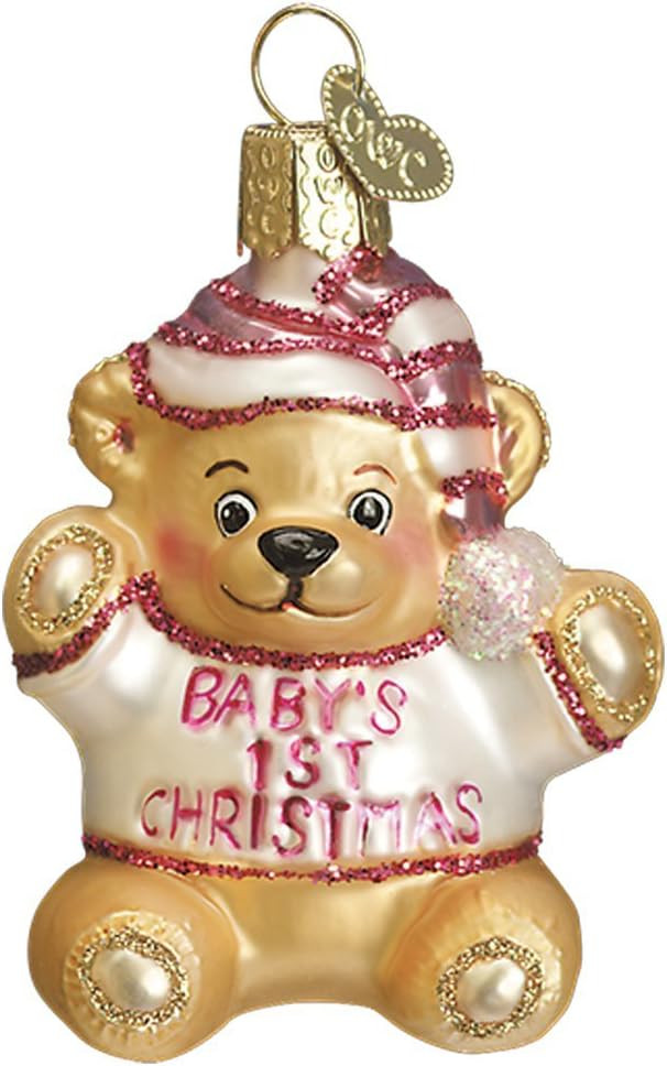 Old World Christmas Ornaments Baby Girl's First Teddy Bear Glass Blown Ornaments for Christmas Tr... | Amazon (US)