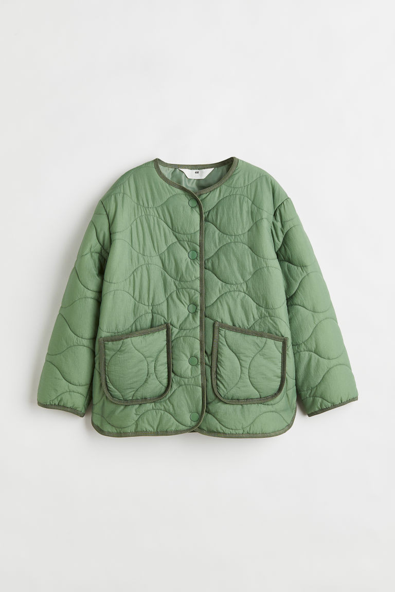 H & M - Quilted Jacket - Green | H&M (US + CA)