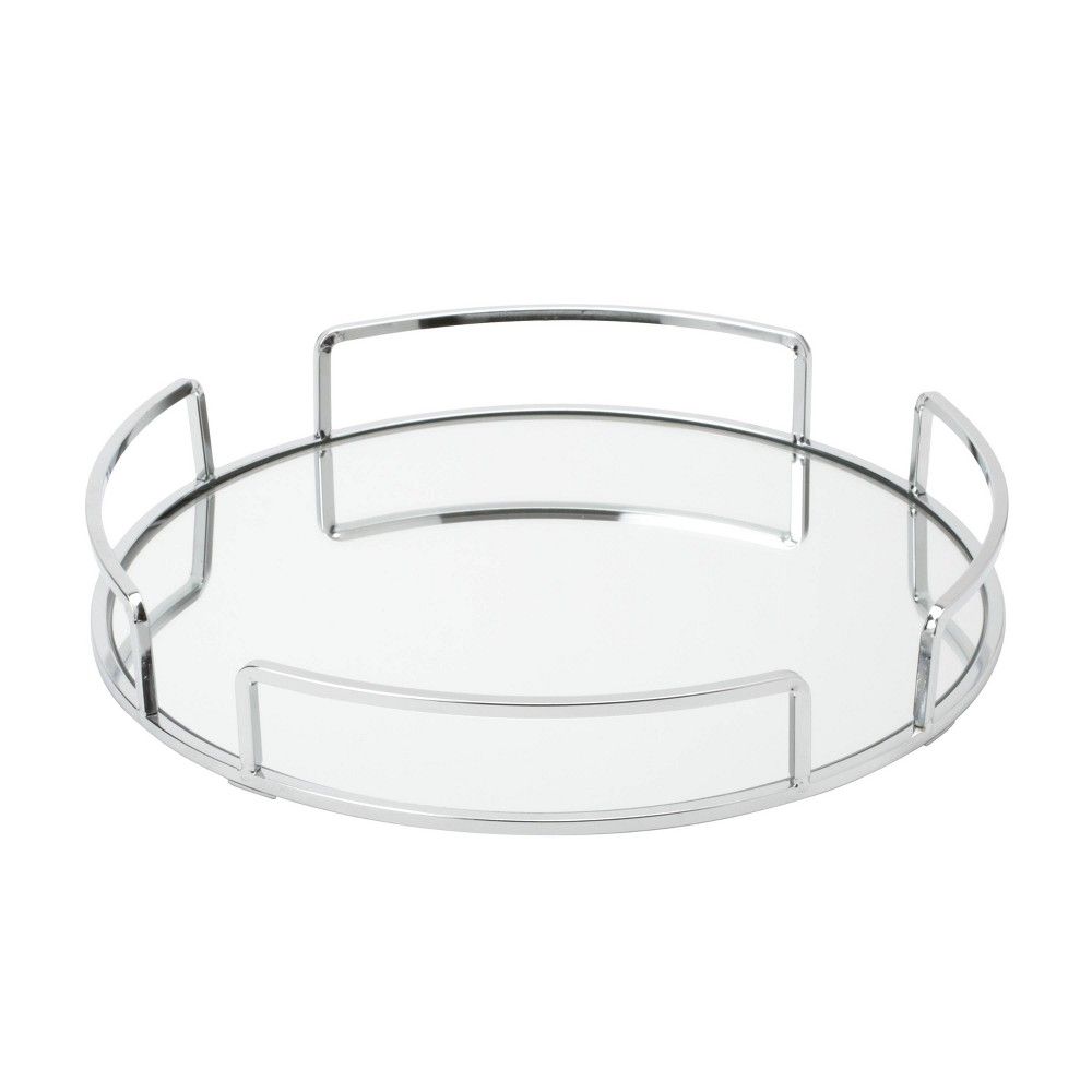 Modern Round Design Bathroom Tray Chrome - Home Details | Target