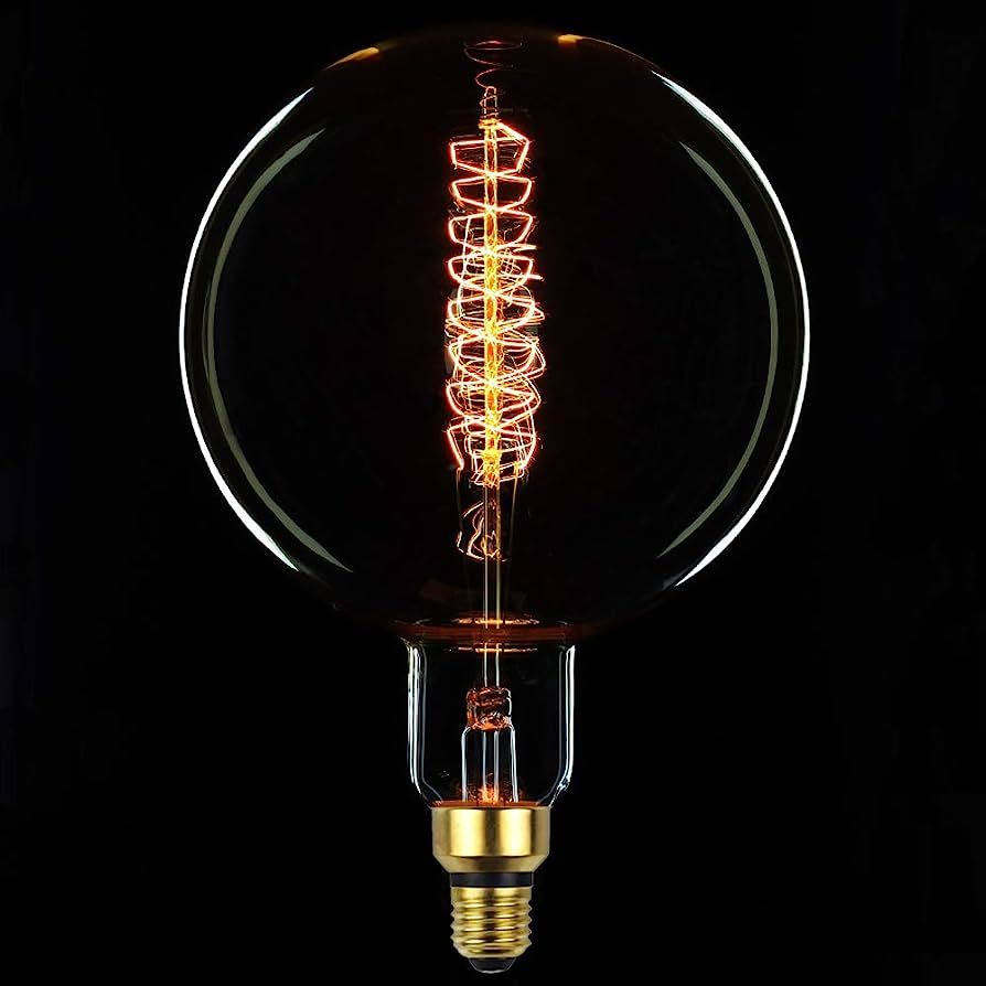 TIANFAN Giant Edison Bulb G200 Vintage Incandescent 60W Spiral Filament 110/130V E26 Big Size Lig... | Amazon (US)