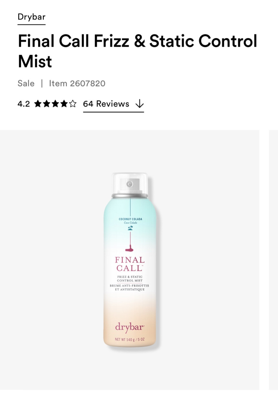 DRY BAR Frizz and Static Control Mist 🔥 50% OFF.  Both kinds linked