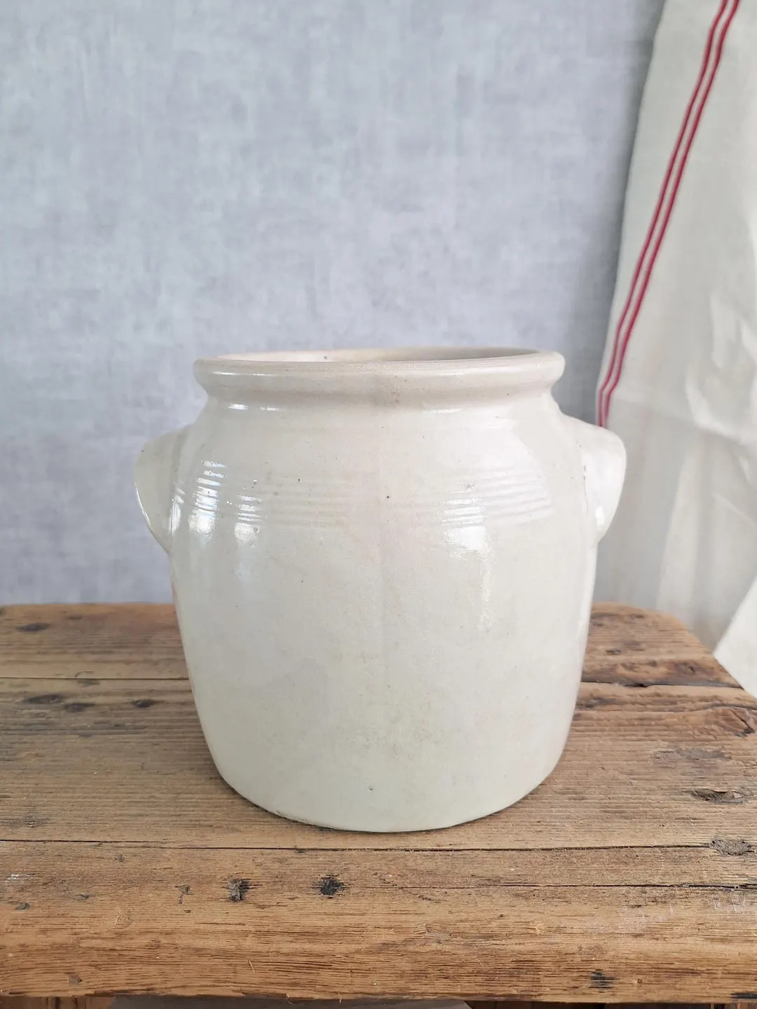 Vintage French Confit Jar Stoneware, Neutral Utensil Holder Crock, Beige Gres Pottery, Minimalist... | Etsy (US)