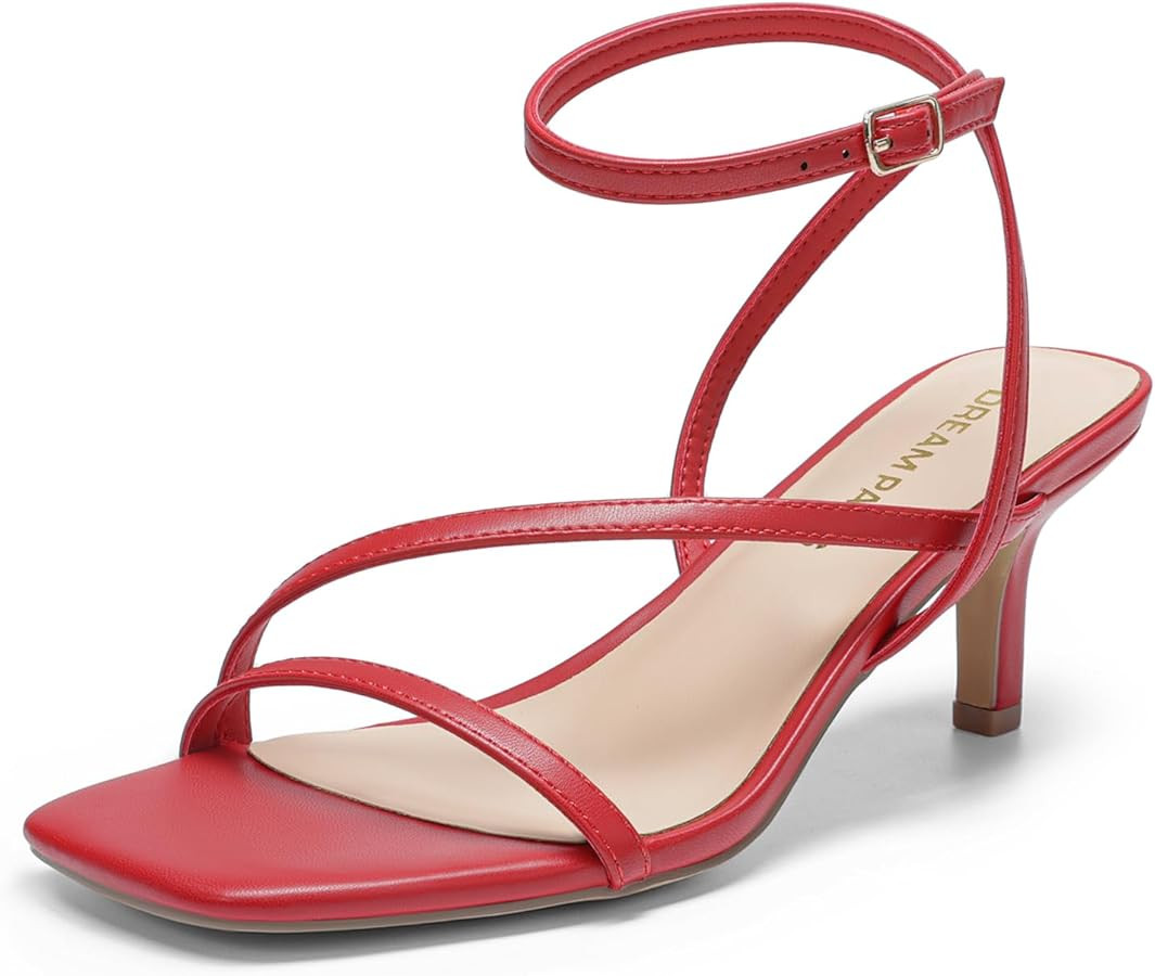 DREAM PAIRS Women's Low Kitten Heels Strappy Open Square Toe Ankle Strap Sexy Fashion Comfort Dre... | Amazon (US)