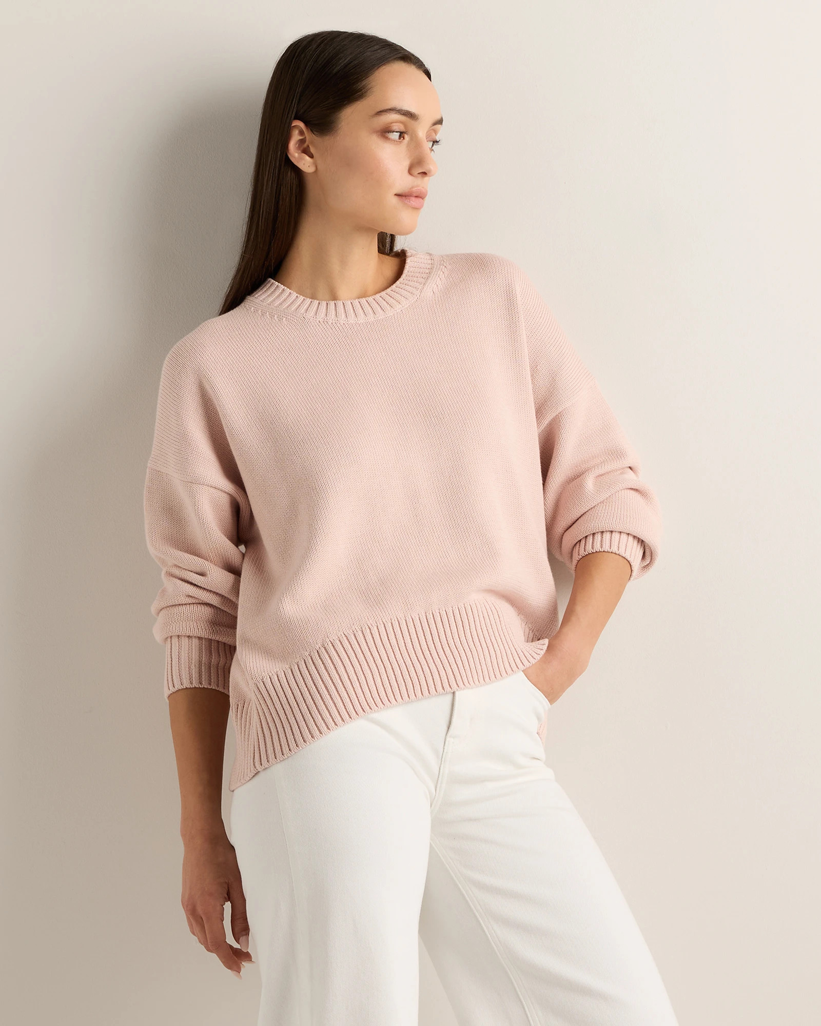 100% Organic Cotton Boyfriend Crew Sweater | Quince