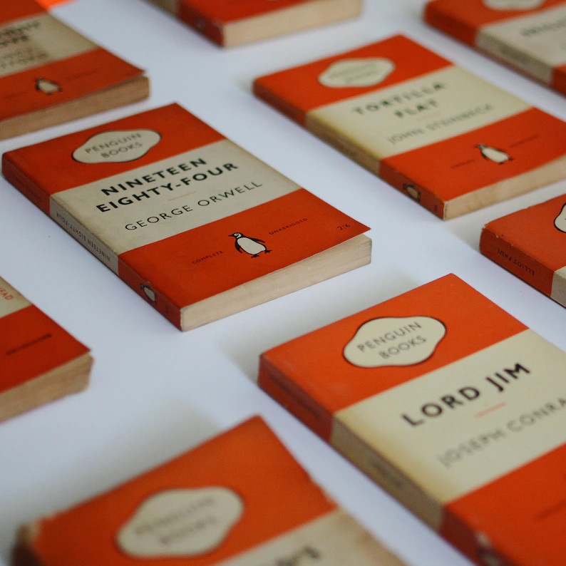 Collection of Orange Vintage Penguins | Etsy (US)