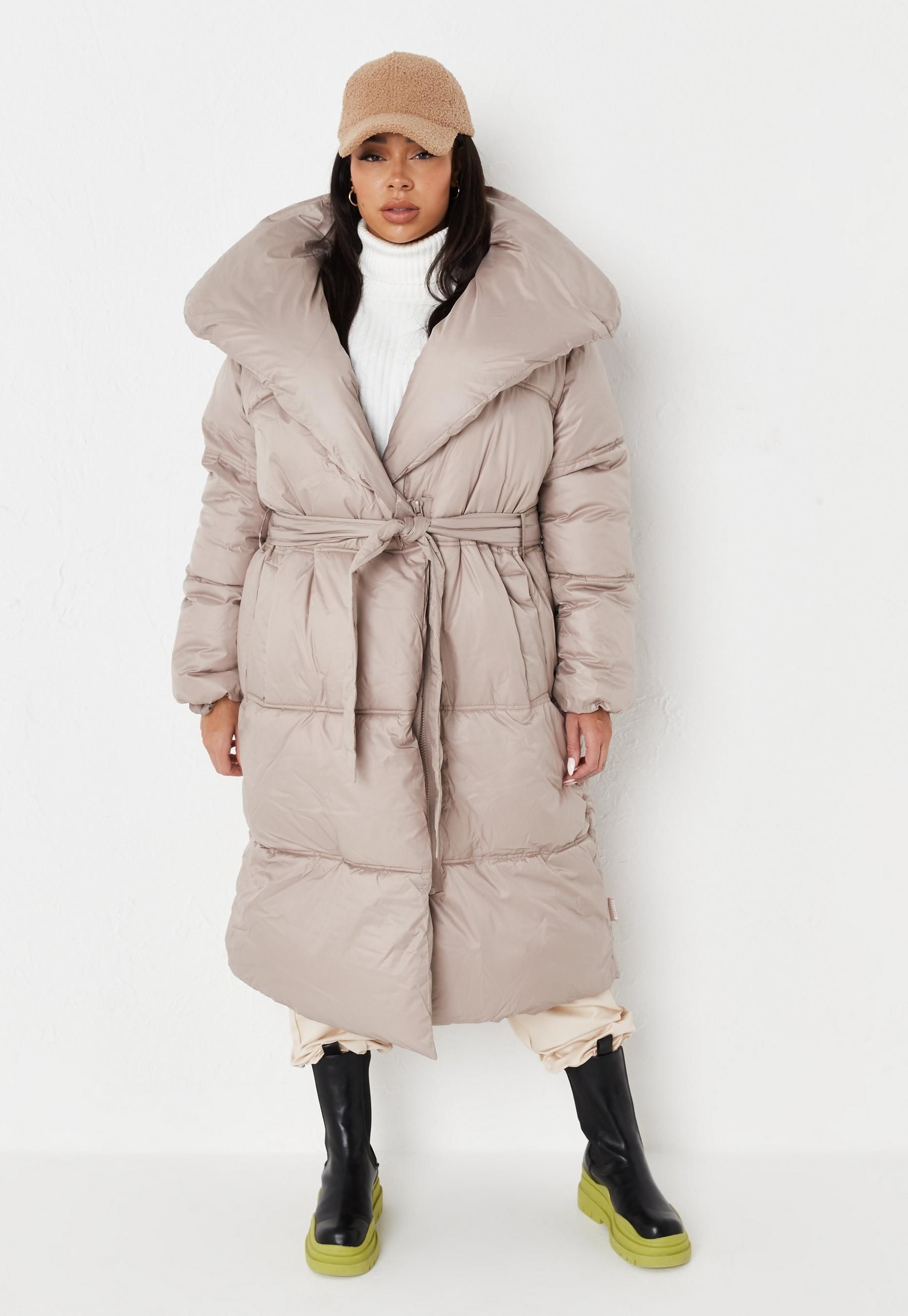 Missguided - Recycled Plus Size Brown Duvet Puffer Coat | Missguided (US & CA)